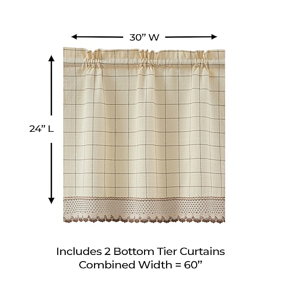 Sweet Home Collection Adirondack 2-pc. Rod Pocket Window Tier