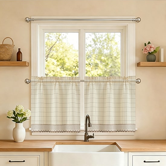 Sweet Home Collection Adirondack 2-pc. Rod Pocket Window Tier