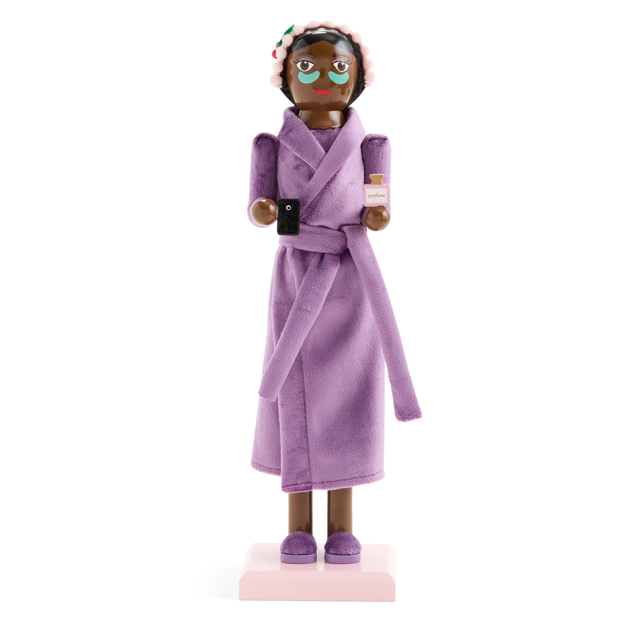 North Pole Trading Co. African American 12" Spa Girl Wood Christmas Nutcracker