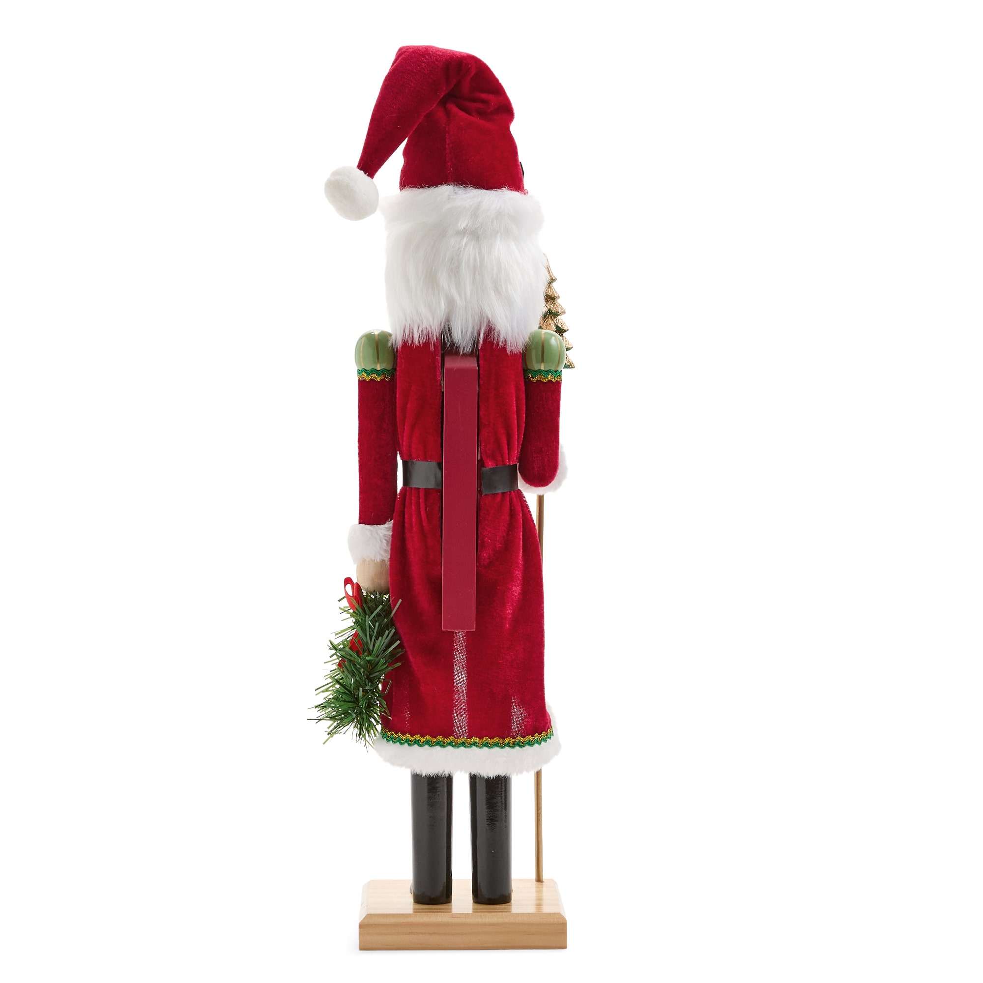 North Pole Trading Co. 20" Santa With Staff Wood Christmas Nutcracker
