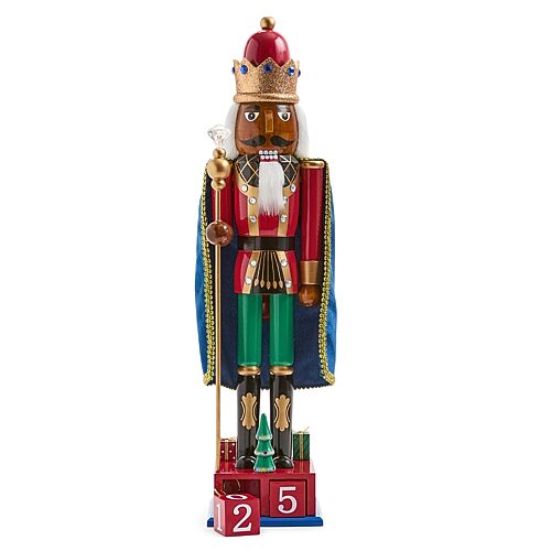 North Pole Trading Co . Wood Christmas Nutcracker In Red