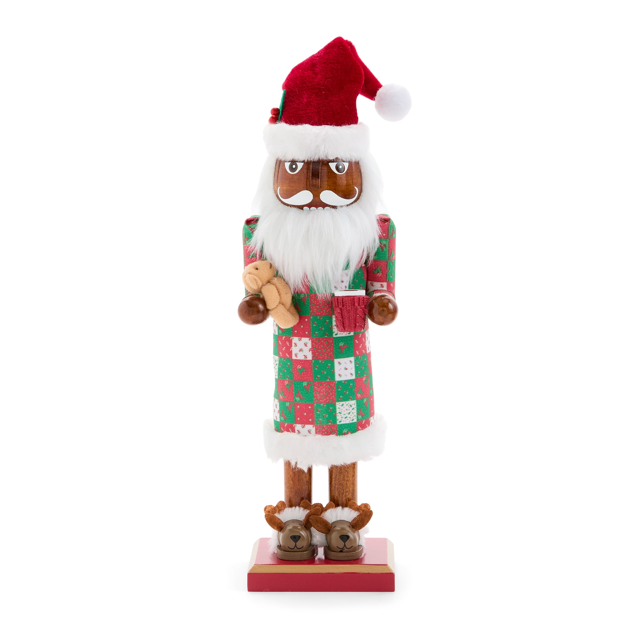 North Pole Trading Co. African American 12" Santa Wood Christmas Nutcracker