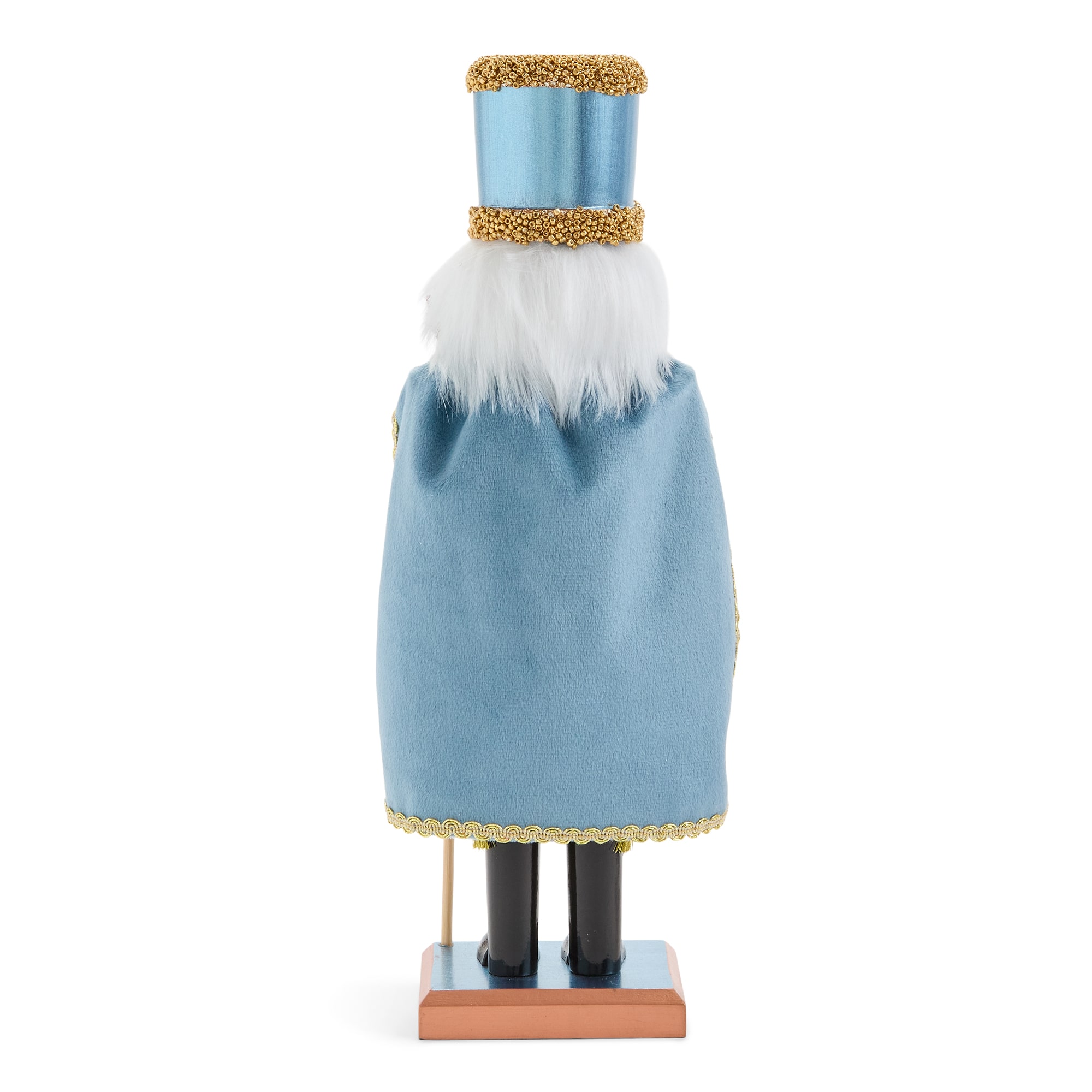 North Pole Trading Co. African American 12" Dusty Blue Wood Christmas Nutcracker