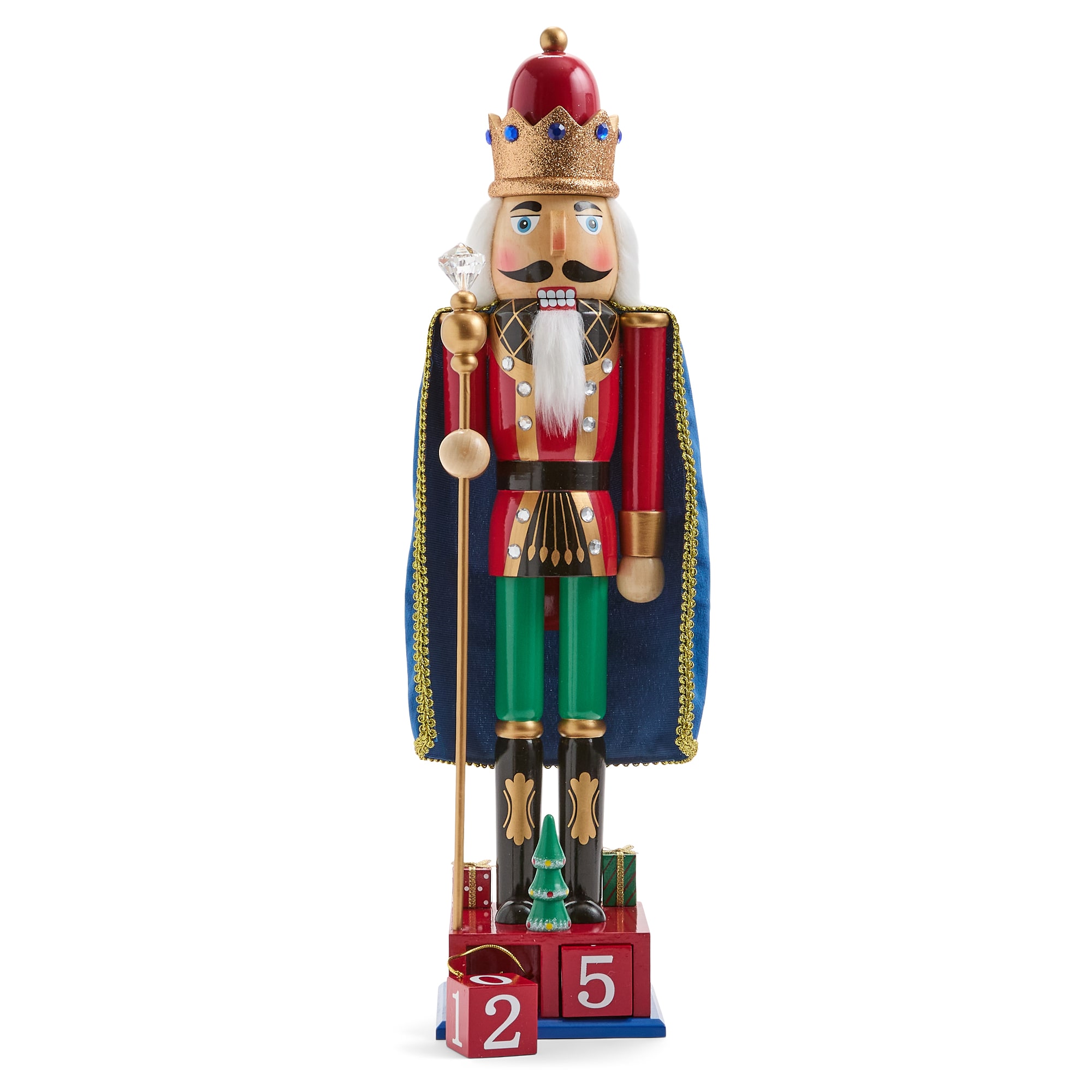North Pole Trading Co. 20" Advent Wood Christmas Nutcracker