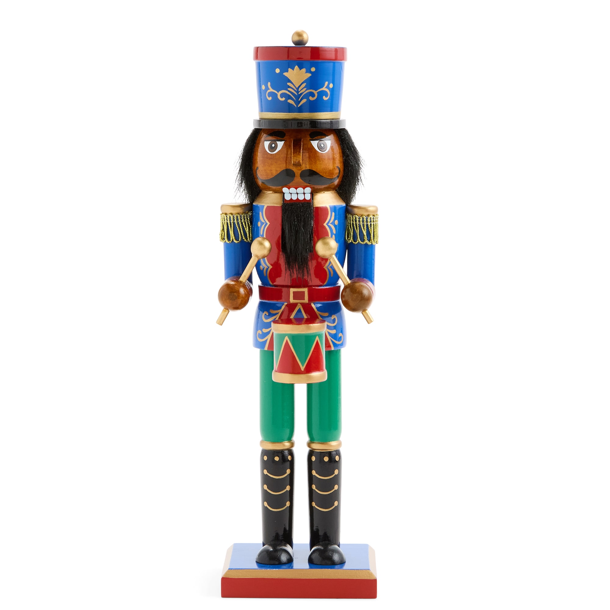 North Pole Trading Co. African American 12" Drummer Wood Christmas Nutcracker