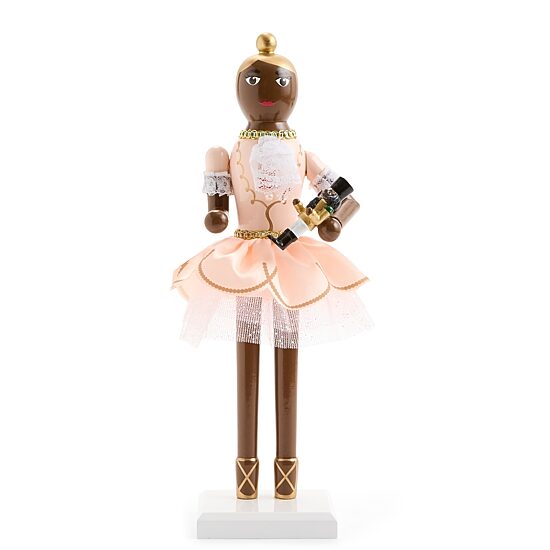 North Pole Trading Co. African American 12" Ballerina Wood Christmas Nutcracker