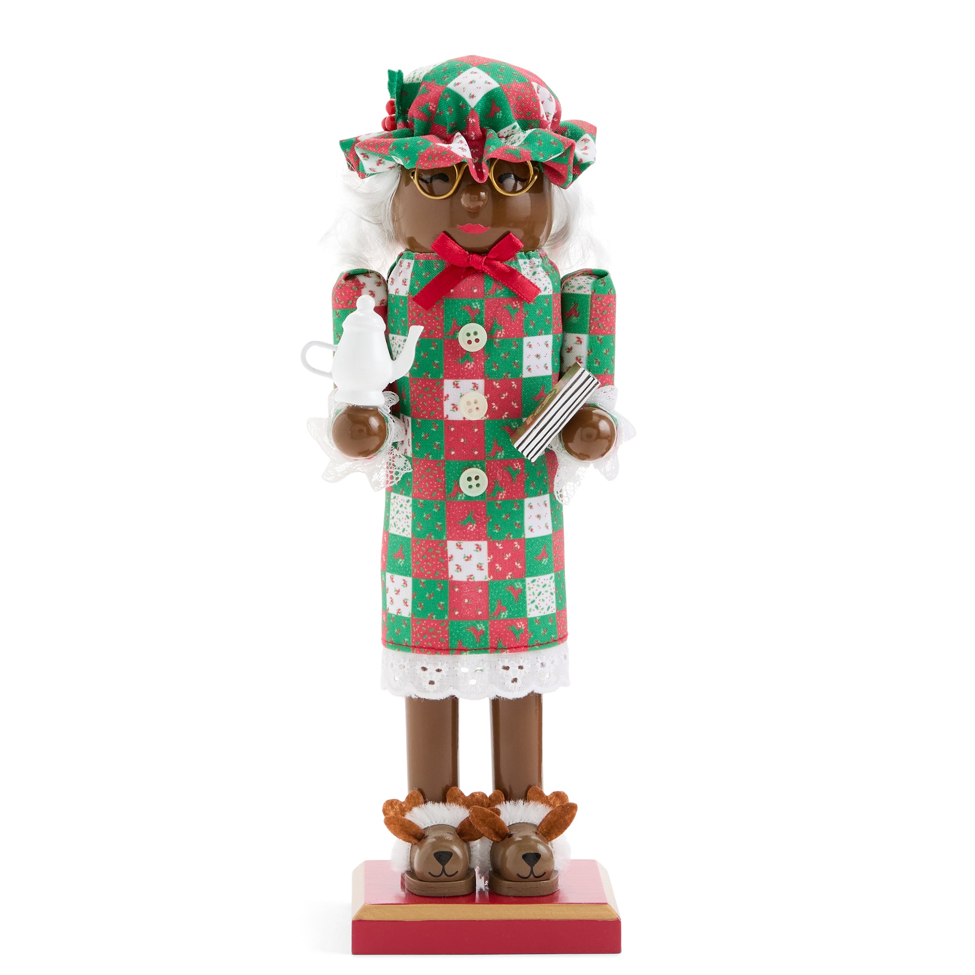 North Pole Trading Co. African American 12" Mrs. Clause Wood Christmas Nutcracker