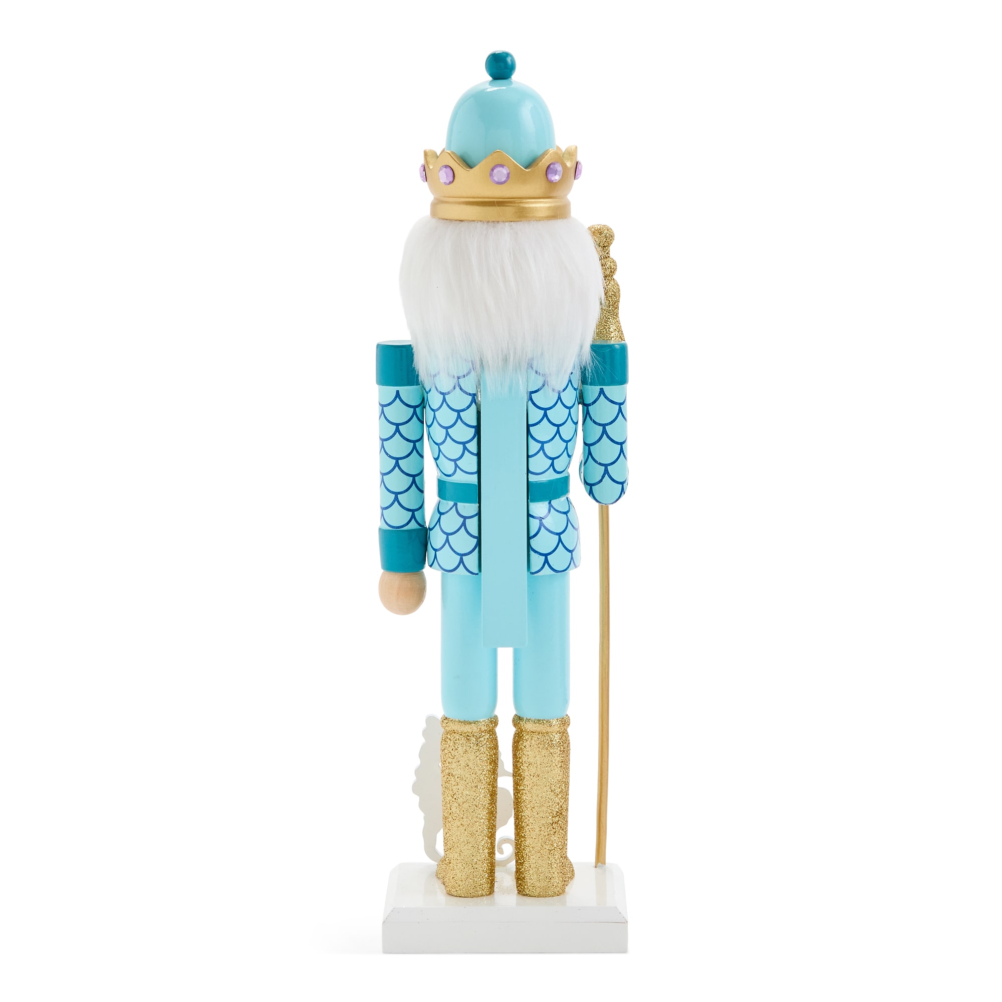 North Pole Trading Co. 12" Seahorse Wood Christmas Nutcracker
