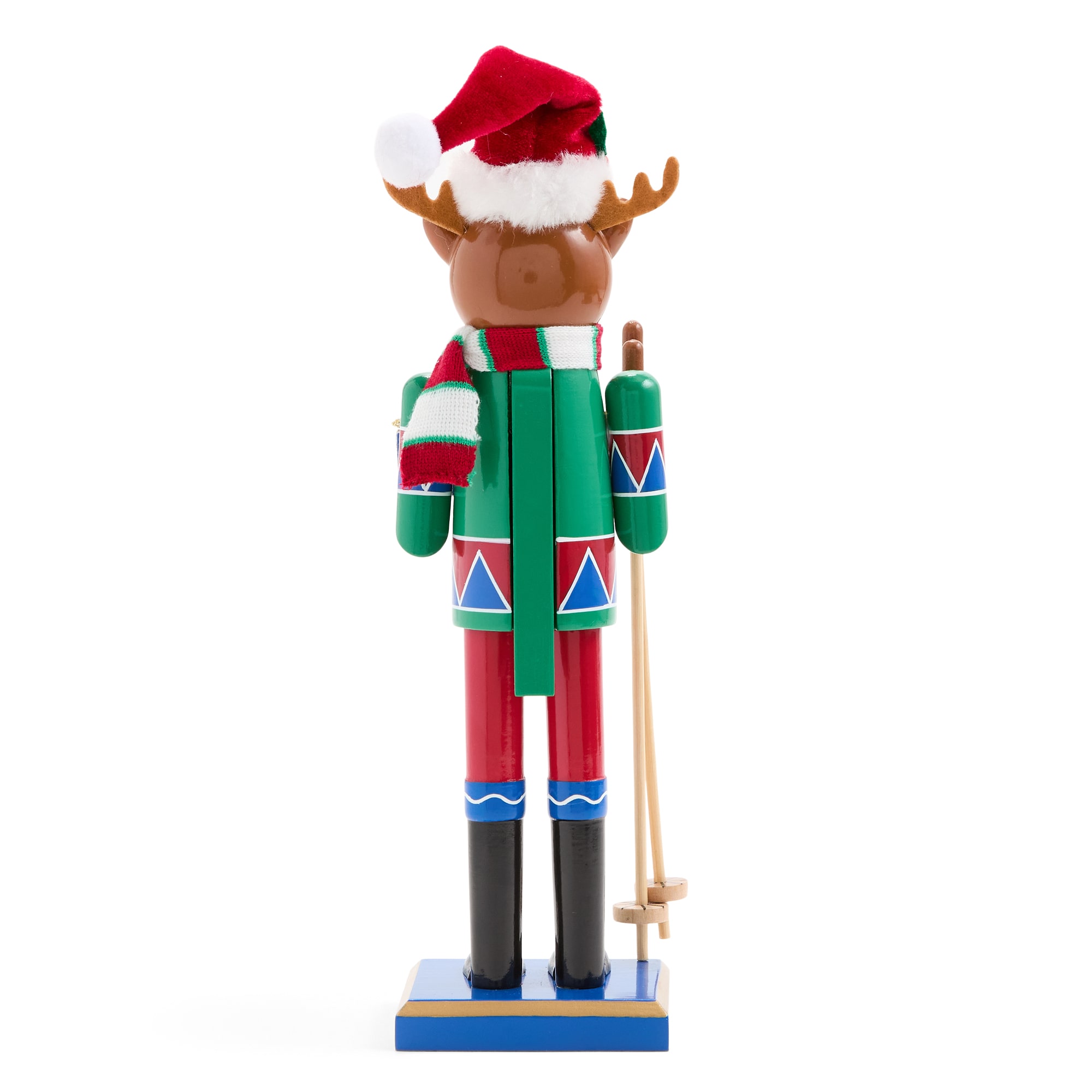 North Pole Trading Co. 12" Reindeer Wood Christmas Nutcracker