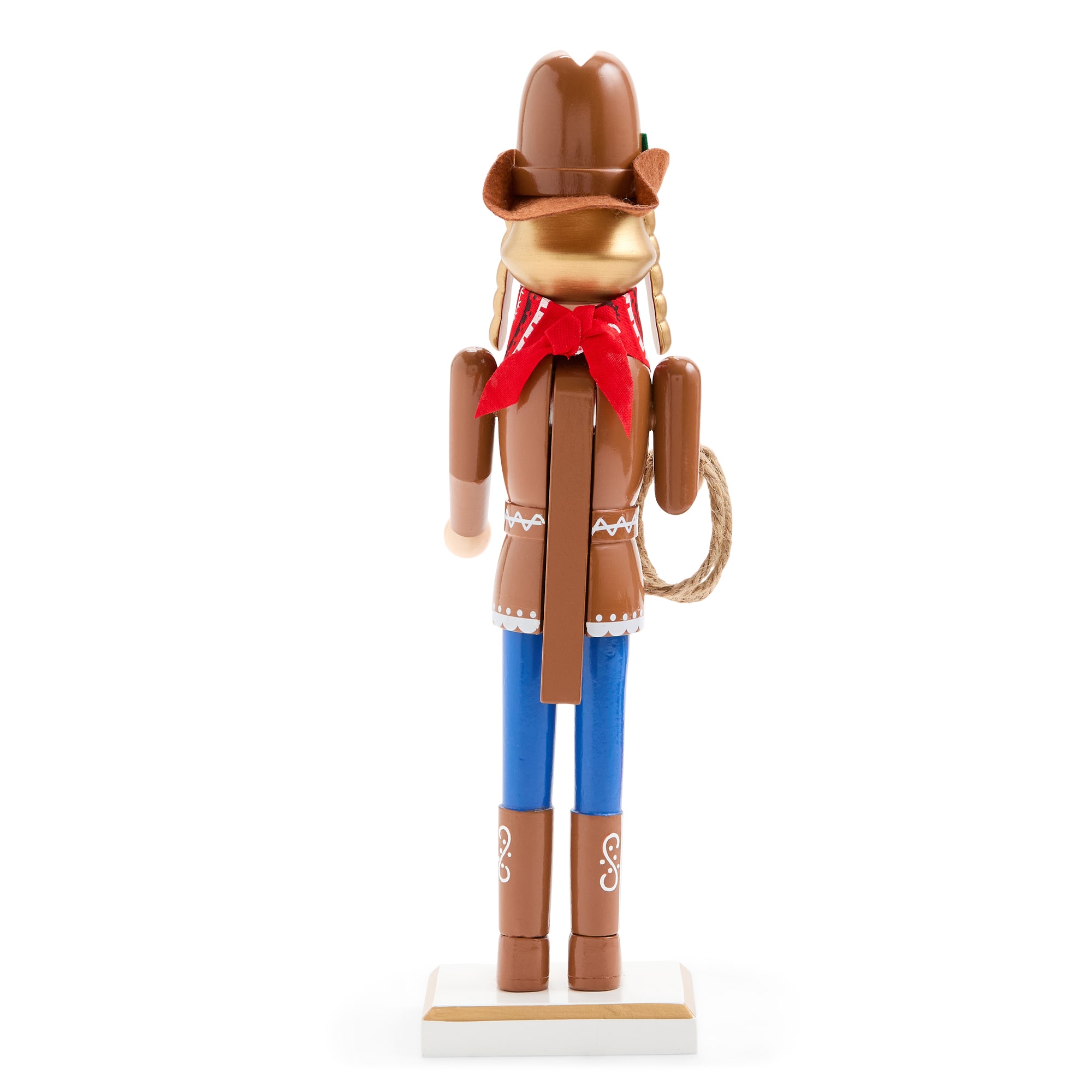 North Pole Trading Co. 12" Cowgirl Wood Christmas Nutcracker