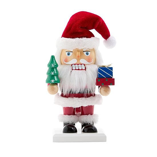 North Pole Trading Co. 7" Santa Wood Christmas Nutcracker