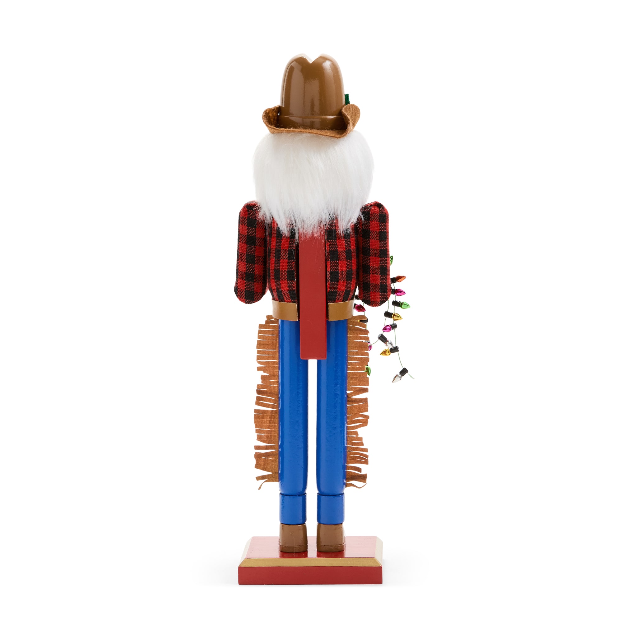 North Pole Trading Co. 12" Cowboy Santa Wood Christmas Nutcracker