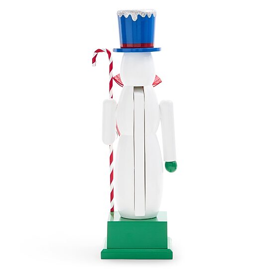 North Pole Trading Co. 12" Snowman Advent Wood Christmas Nutcracker
