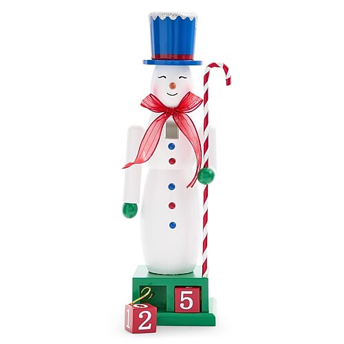 North Pole Trading Co . Wood Christmas Nutcracker In White