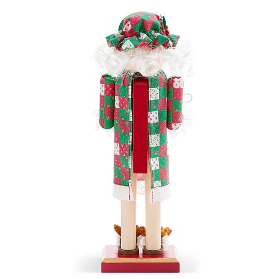 North Pole Trading Co. 12" Mrs. Claus Pjs Wood Christmas Nutcracker