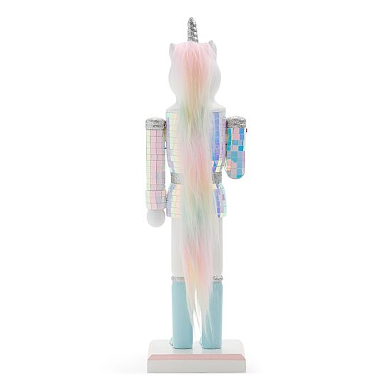 North Pole Trading Co. 12" Unicorn Wood Christmas Nutcracker