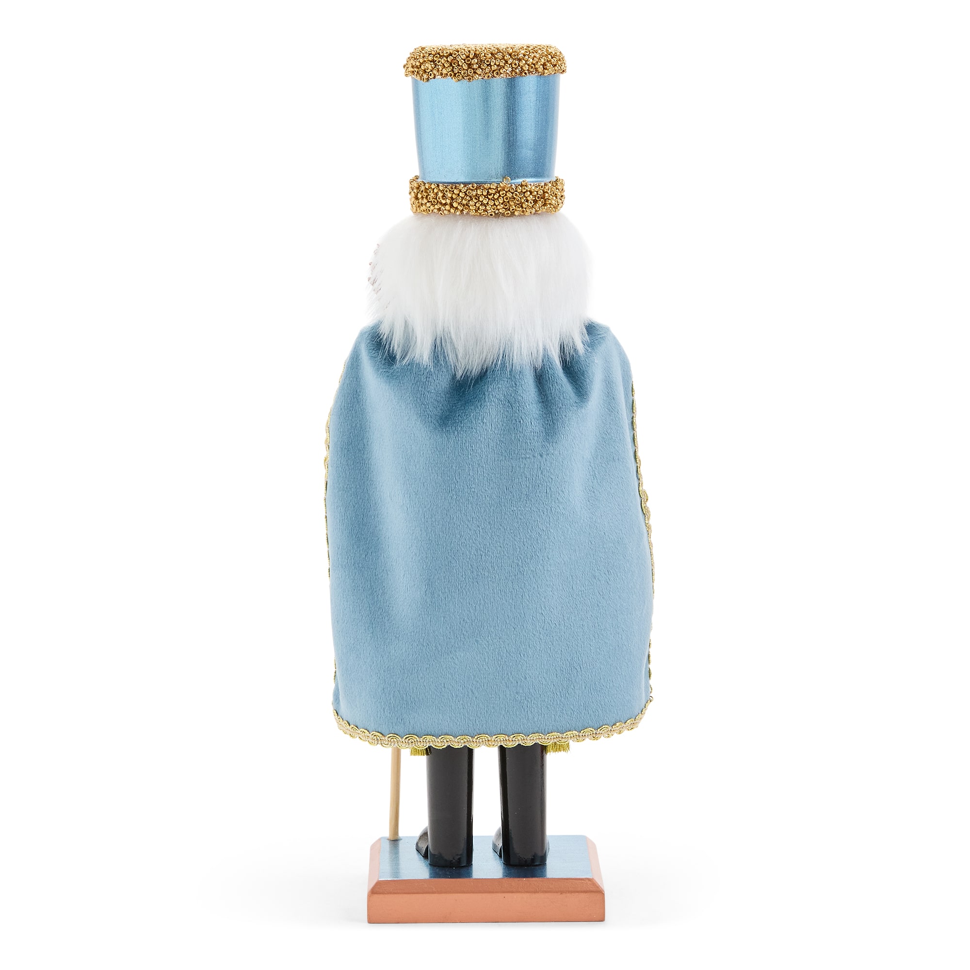North Pole Trading Co. 12" Dusty Blue Wood Christmas Nutcracker