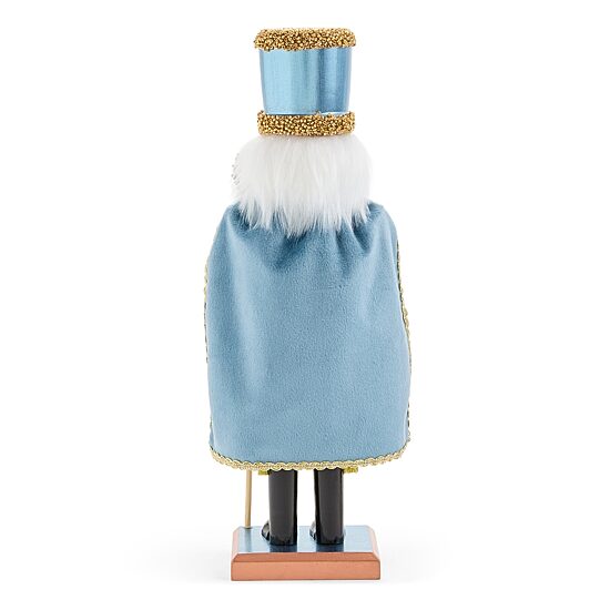 North Pole Trading Co. 12" Dusty Blue Wood Christmas Nutcracker