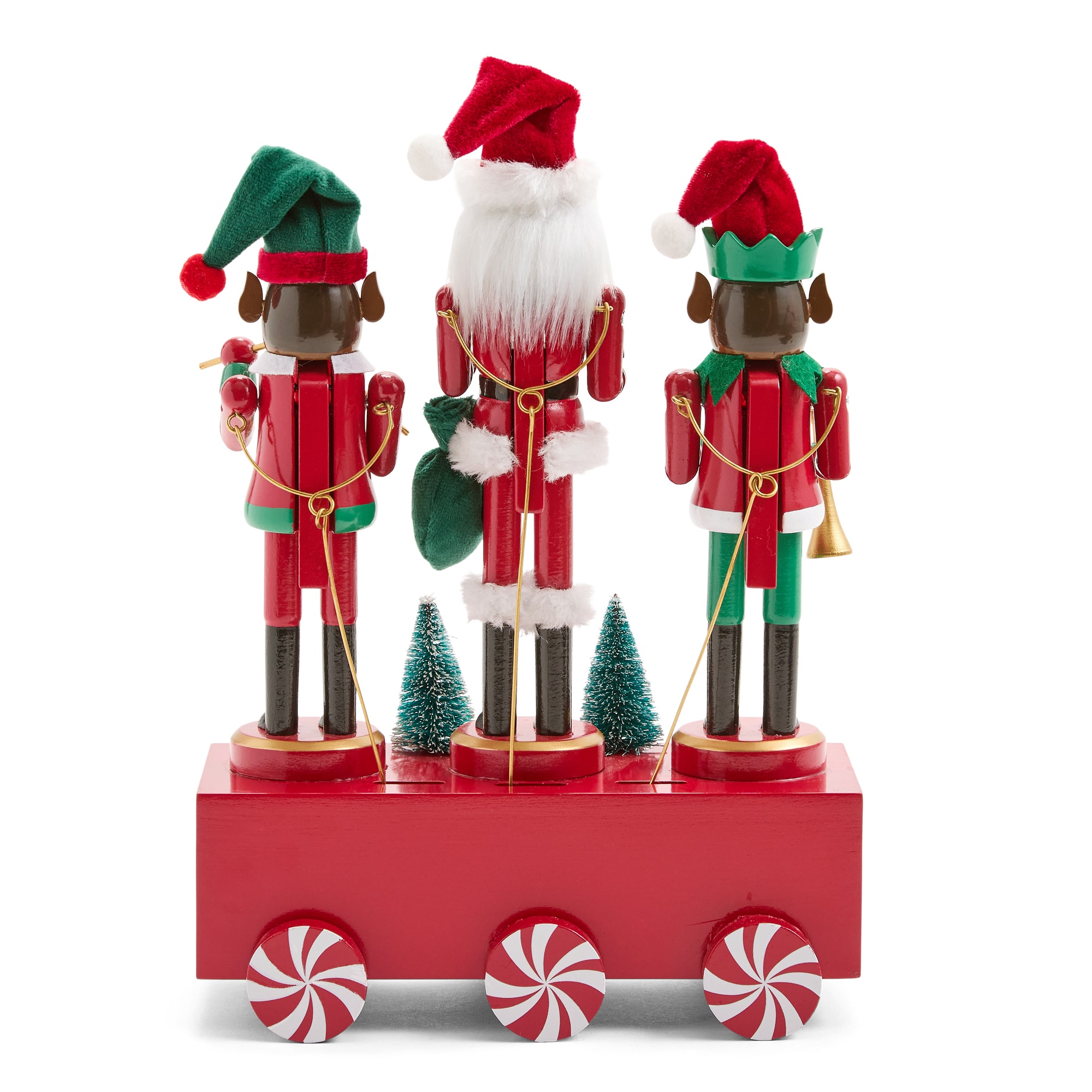 North Pole Trading Co. African American 12" Musical Trio Wood Christmas Nutcracker