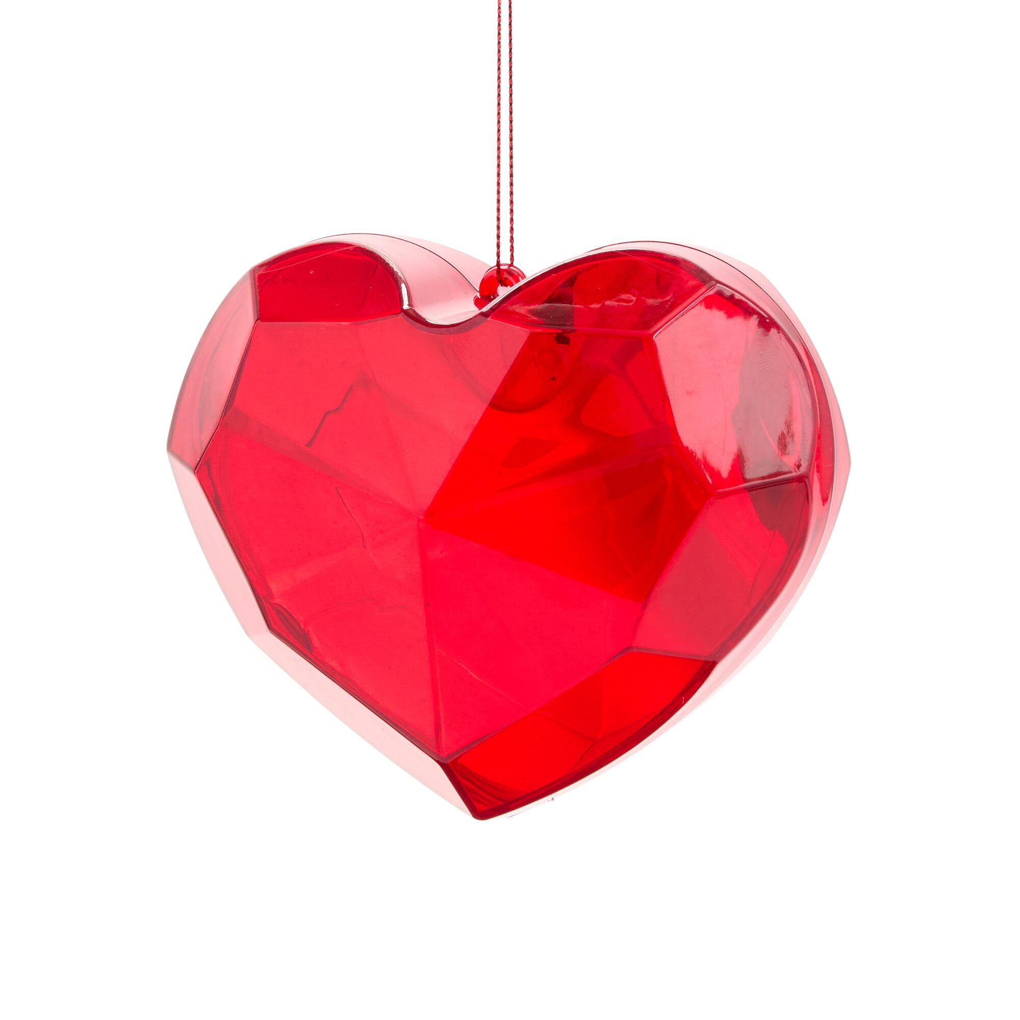 North Pole Trading Co. Red Plastic Heart Christmas Ornament