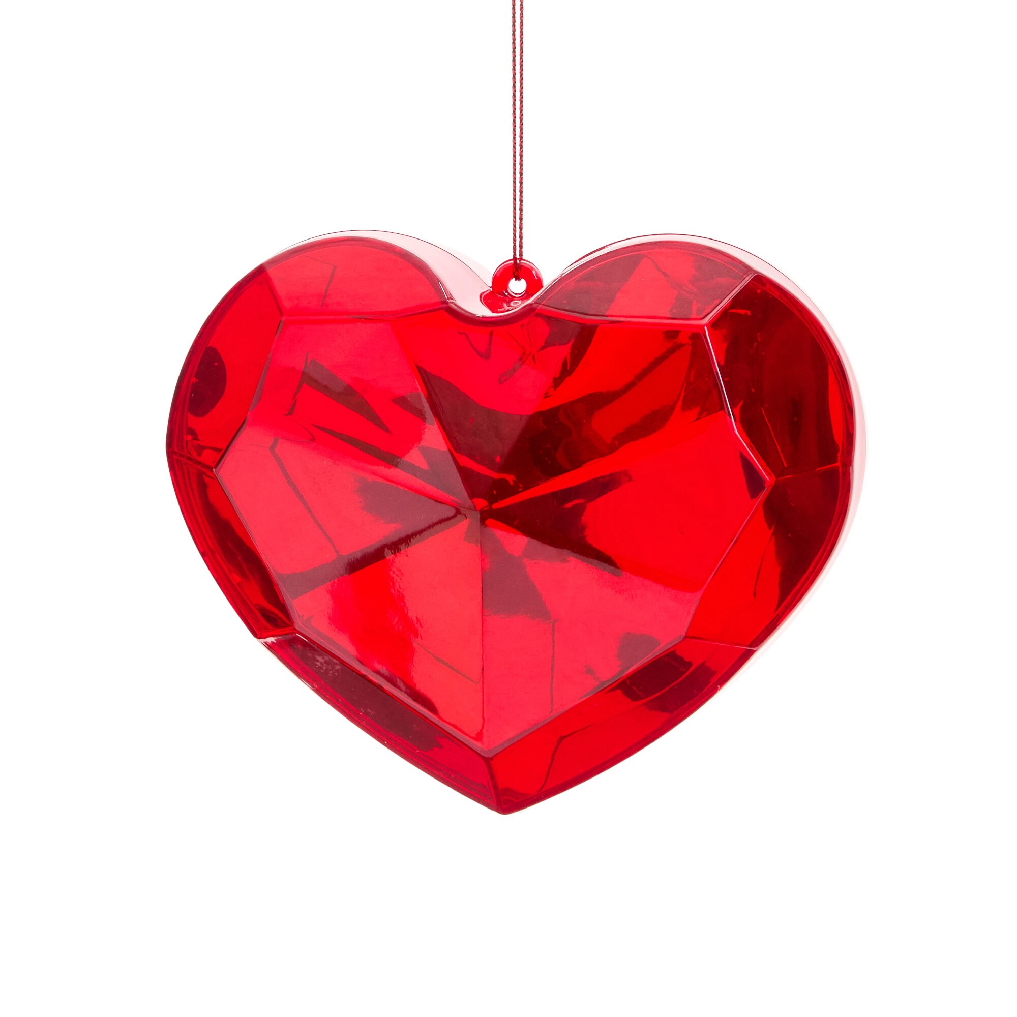 North Pole Trading Co. Red Plastic Heart Christmas Ornament