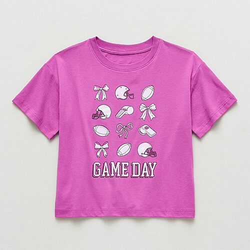 Xersion Little & Big Kid Girls Crew Neck Short Sleeve Regular Fit Graphic T-shirt In Pink