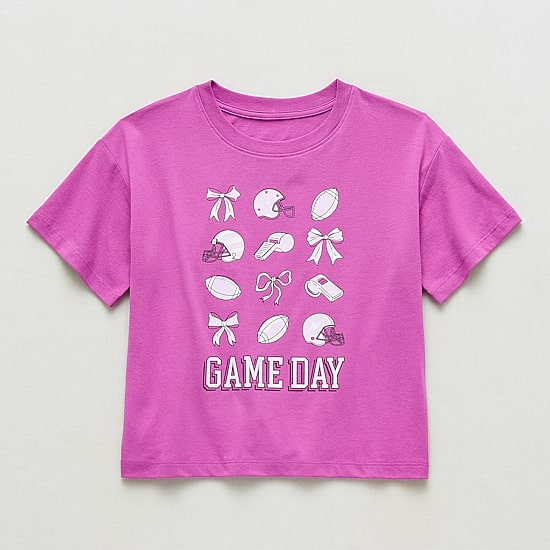 Xersion Little & Big Kid Girls Crew Neck Short Sleeve Regular Fit Graphic T-Shirt