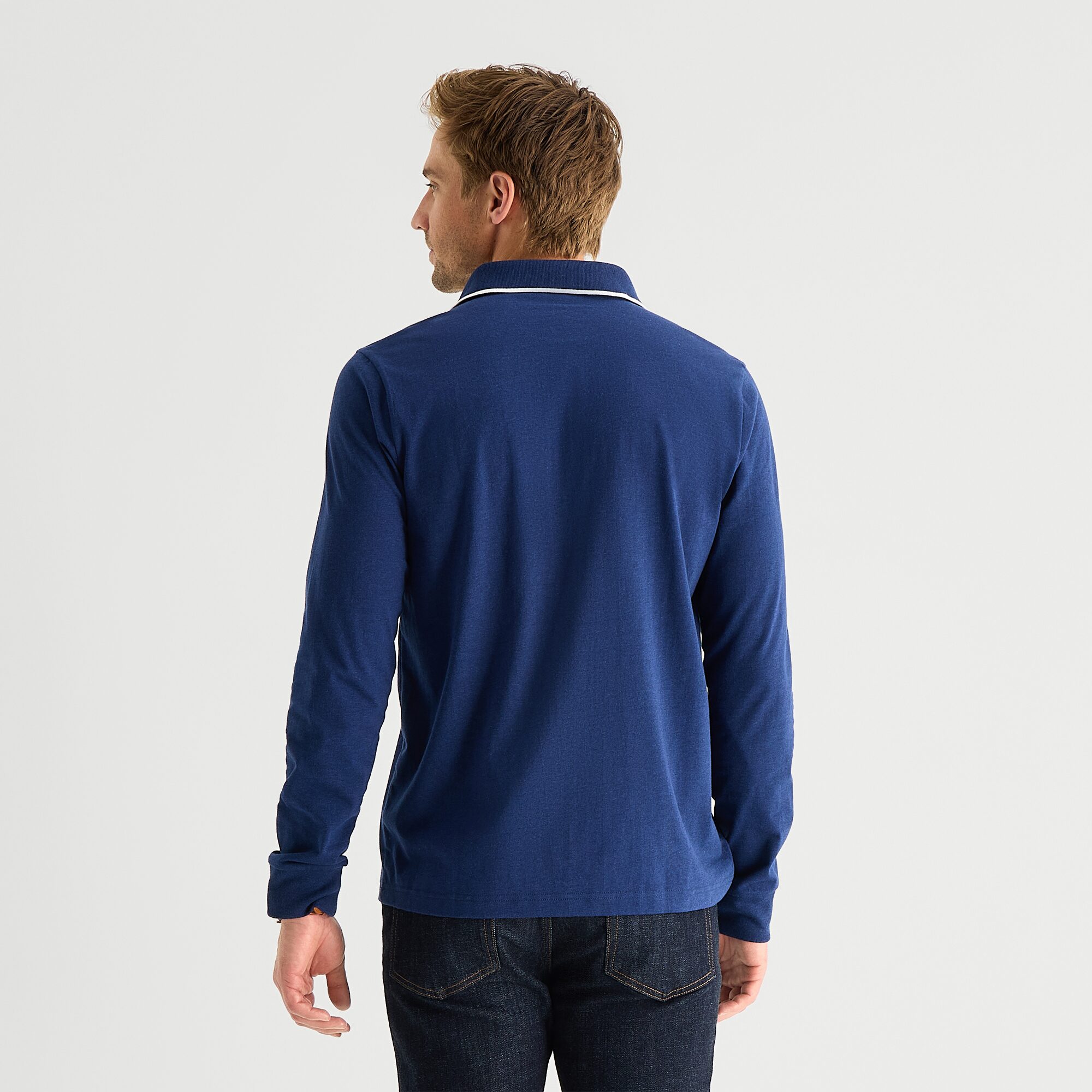 St. John's Bay Super Soft Jersey Mens Classic Fit Long Sleeve Polo Shirt