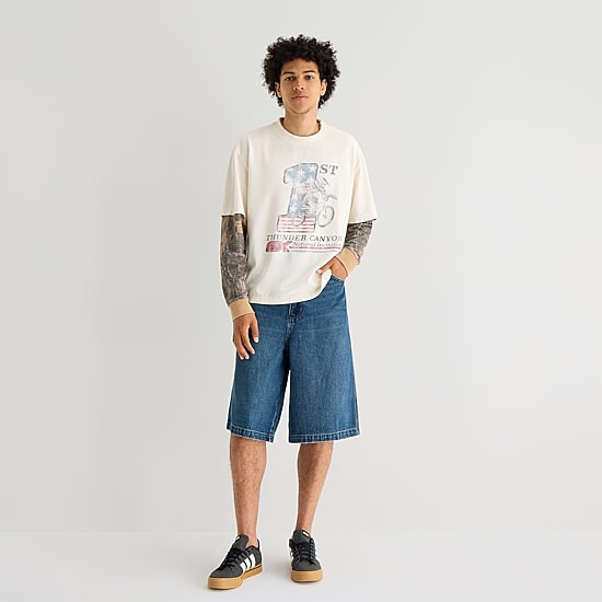 Arizona Mens Baggy Skater Fit 16" Denim Short