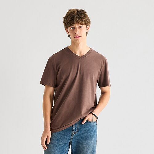 Arizona Mens Crew Neck Short Sleeve T-shirt In Brown
