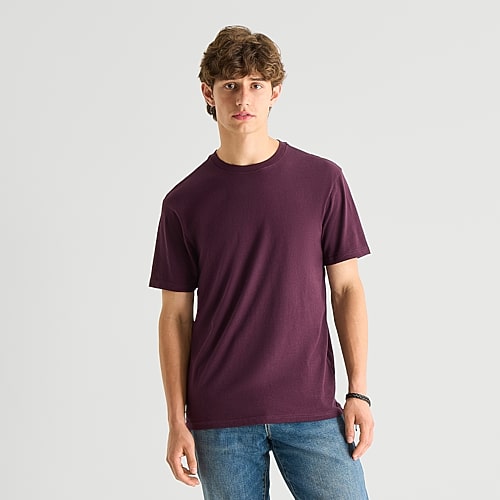 Arizona Mens Crew Neck Short Sleeve T-shirt In Purple