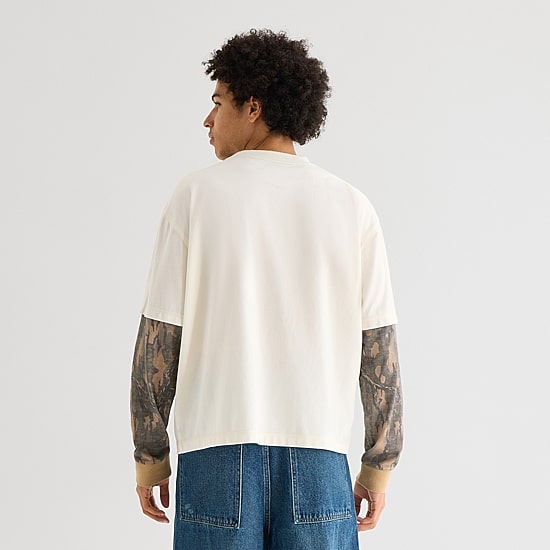 Arizona Mens Crew Neck Long Sleeve Twofer Graphic Shirt
