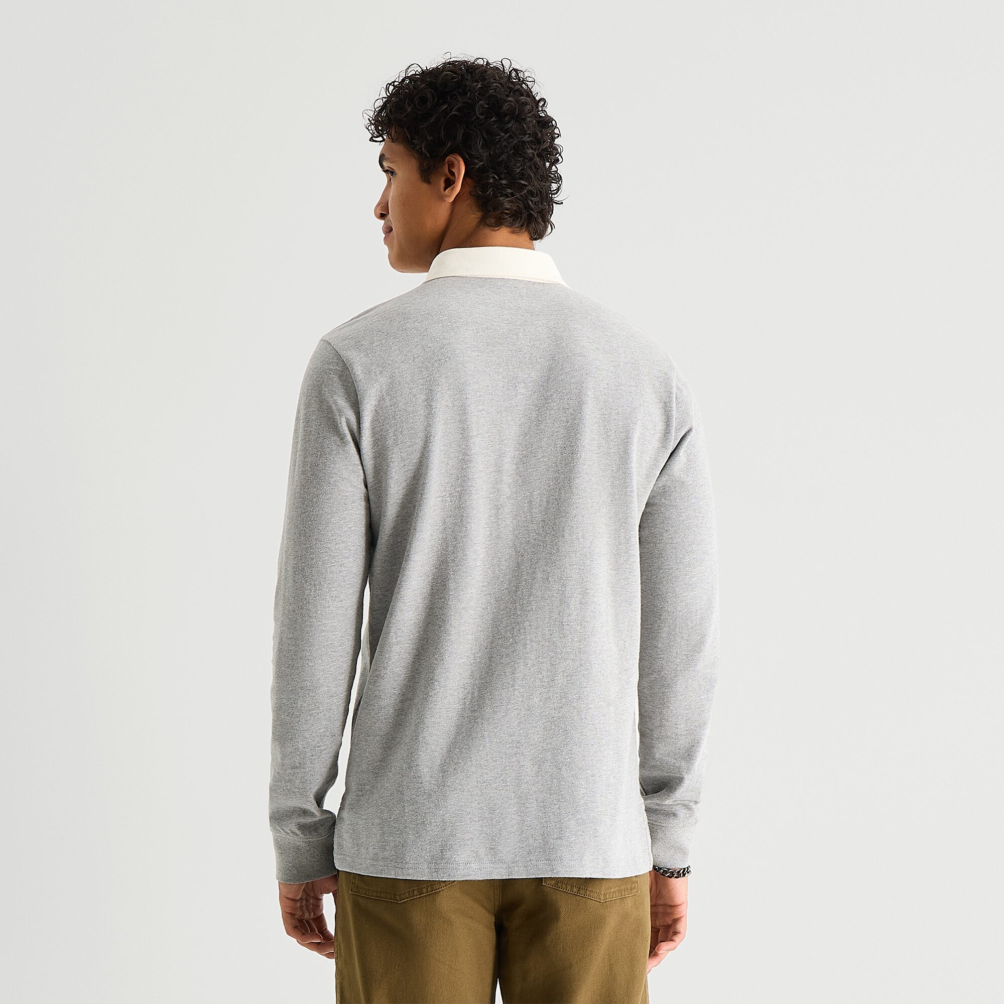 mutual weave Mens Regular Fit Long Sleeve Polo Shirt