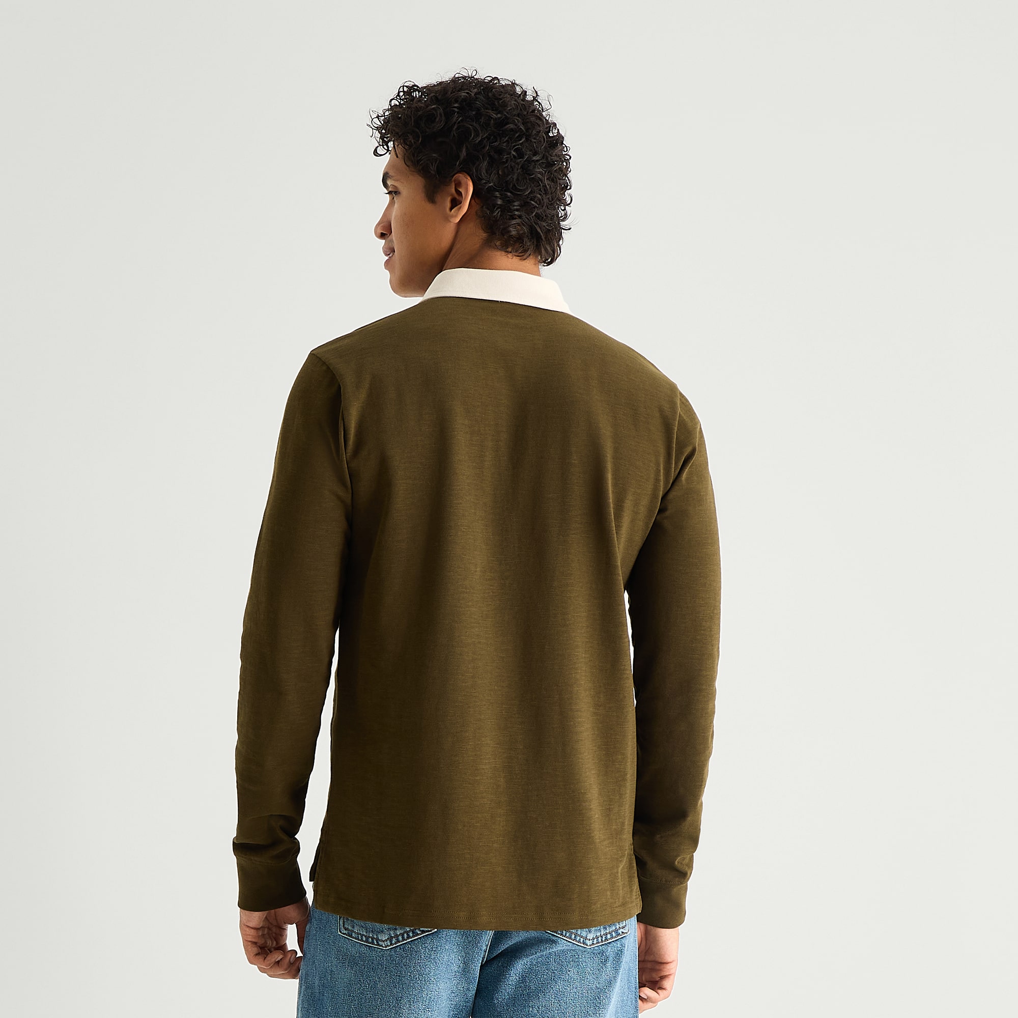 mutual weave Mens Regular Fit Long Sleeve Polo Shirt