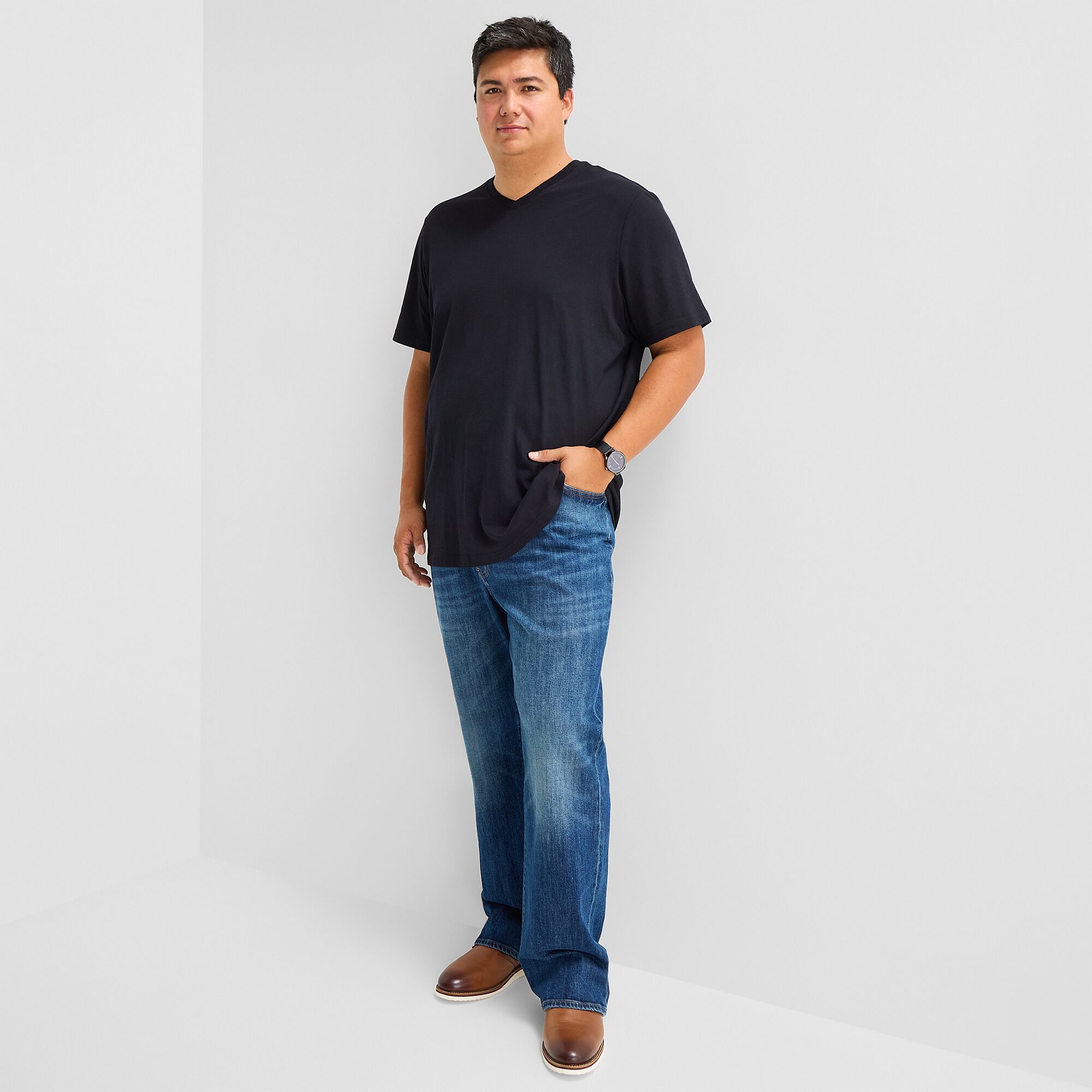St. John's Bay Super Soft Mens V Neck Short Sleeve Quick Dry Big and Tall T-Shirt