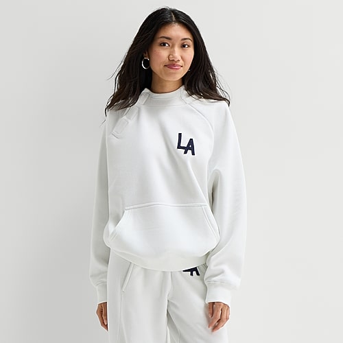 Arizona Womens Juniors Easy-on + Easy-off Long Sleeve Adaptive Fleece Hoodie In White