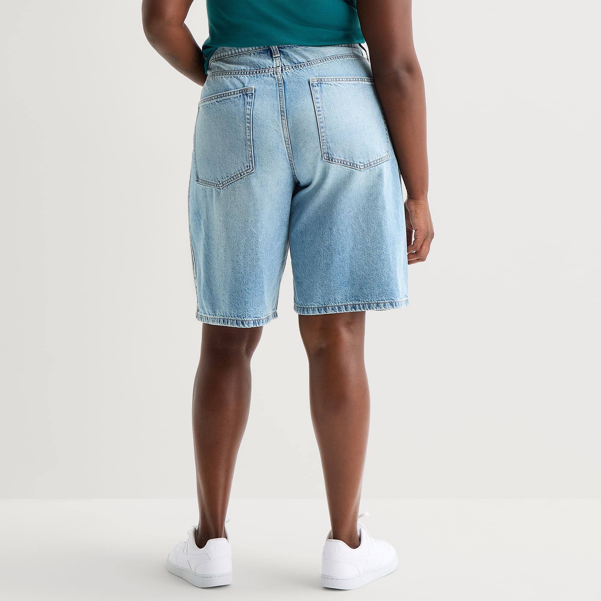 Arizona Womens 12" Low Rise Juniors Plus Denim Short