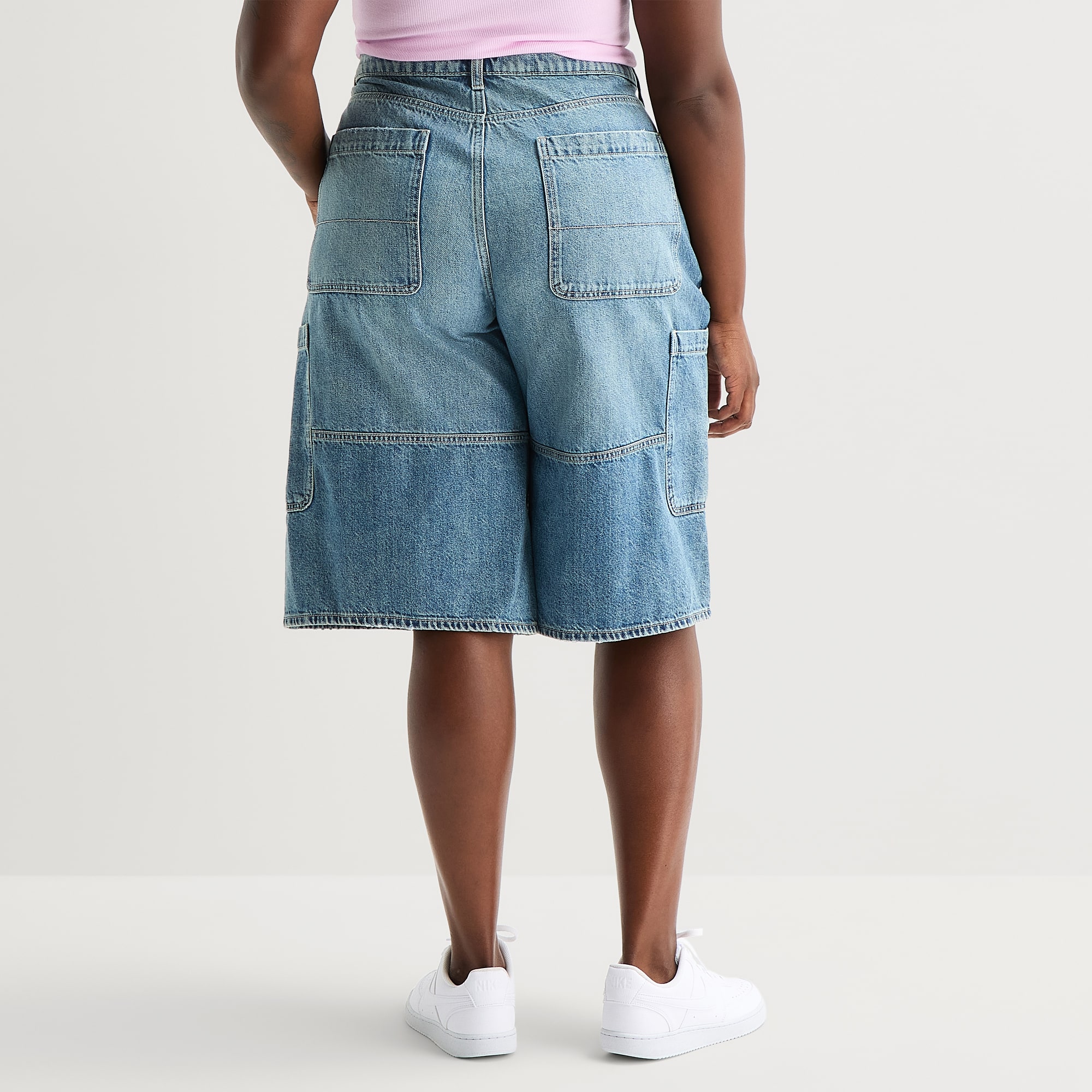 Arizona Womens 15" Low Rise Juniors Plus Denim Short
