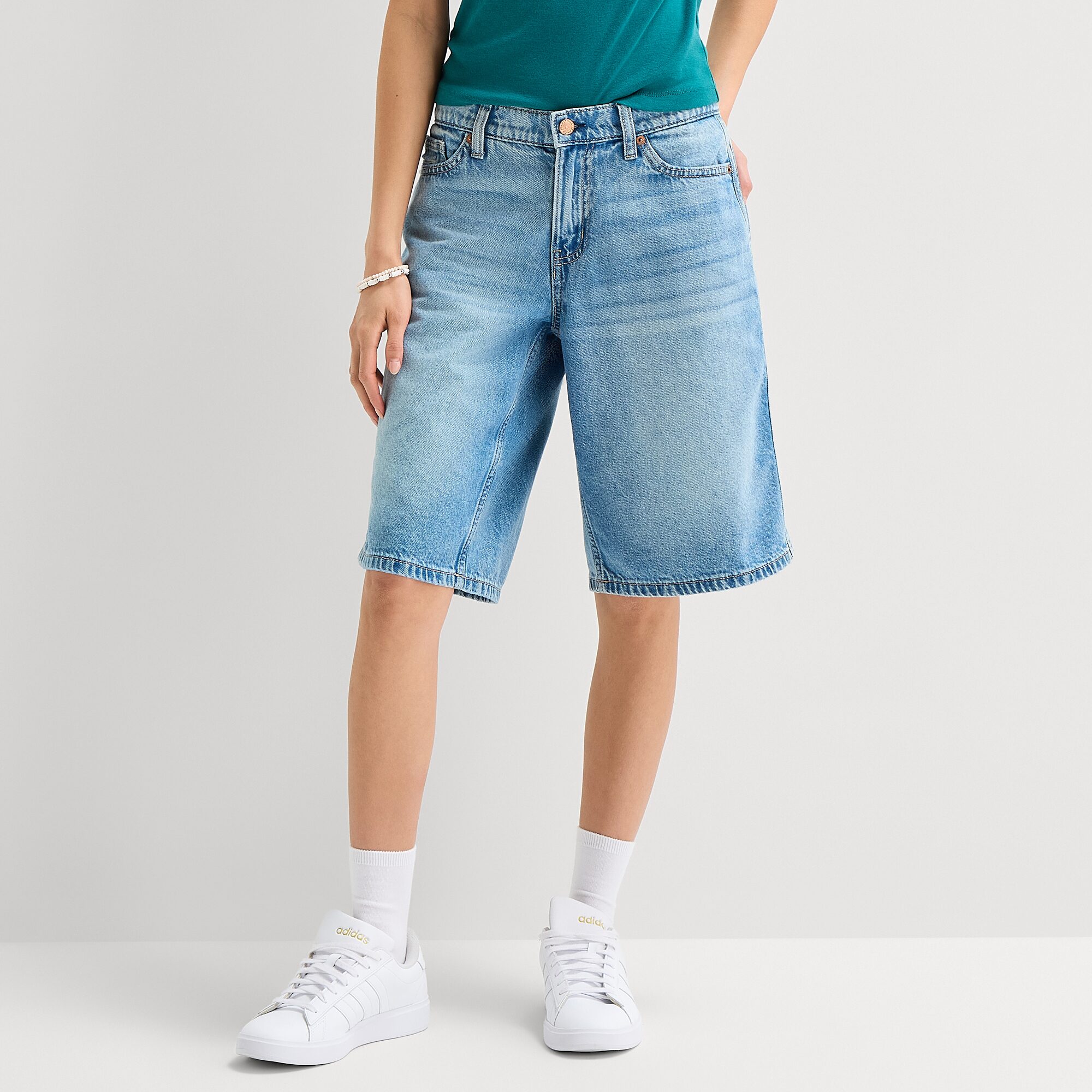 Arizona Womens 12" Low Rise Juniors Denim Short