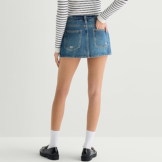 Arizona Womens Juniors Mini Denim Skirt