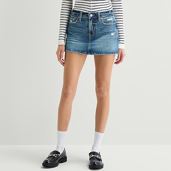 Arizona Womens Juniors Mini Denim Skirt