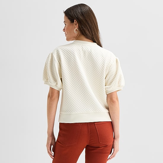 St. John's Bay Womens Crew Neck Short Sleeve Sweatshirt