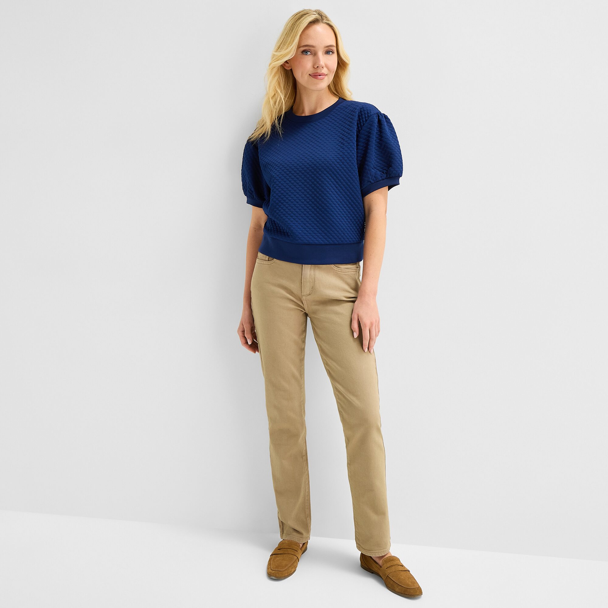 St. John's Bay Womens Crew Neck Short Sleeve Sweatshirt