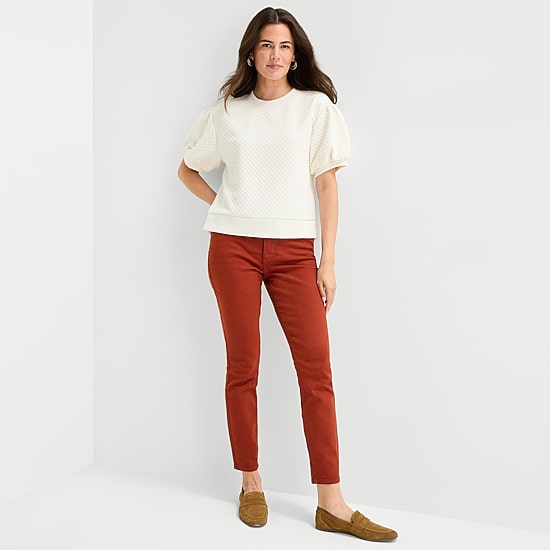 St. John's Bay Womens Crew Neck Short Sleeve Sweatshirt