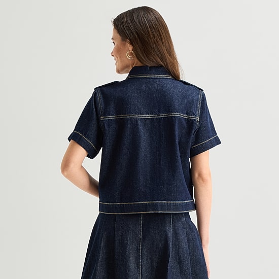 St. John's Bay Womens Short Sleeve Regular Fit Button-Down Shirt