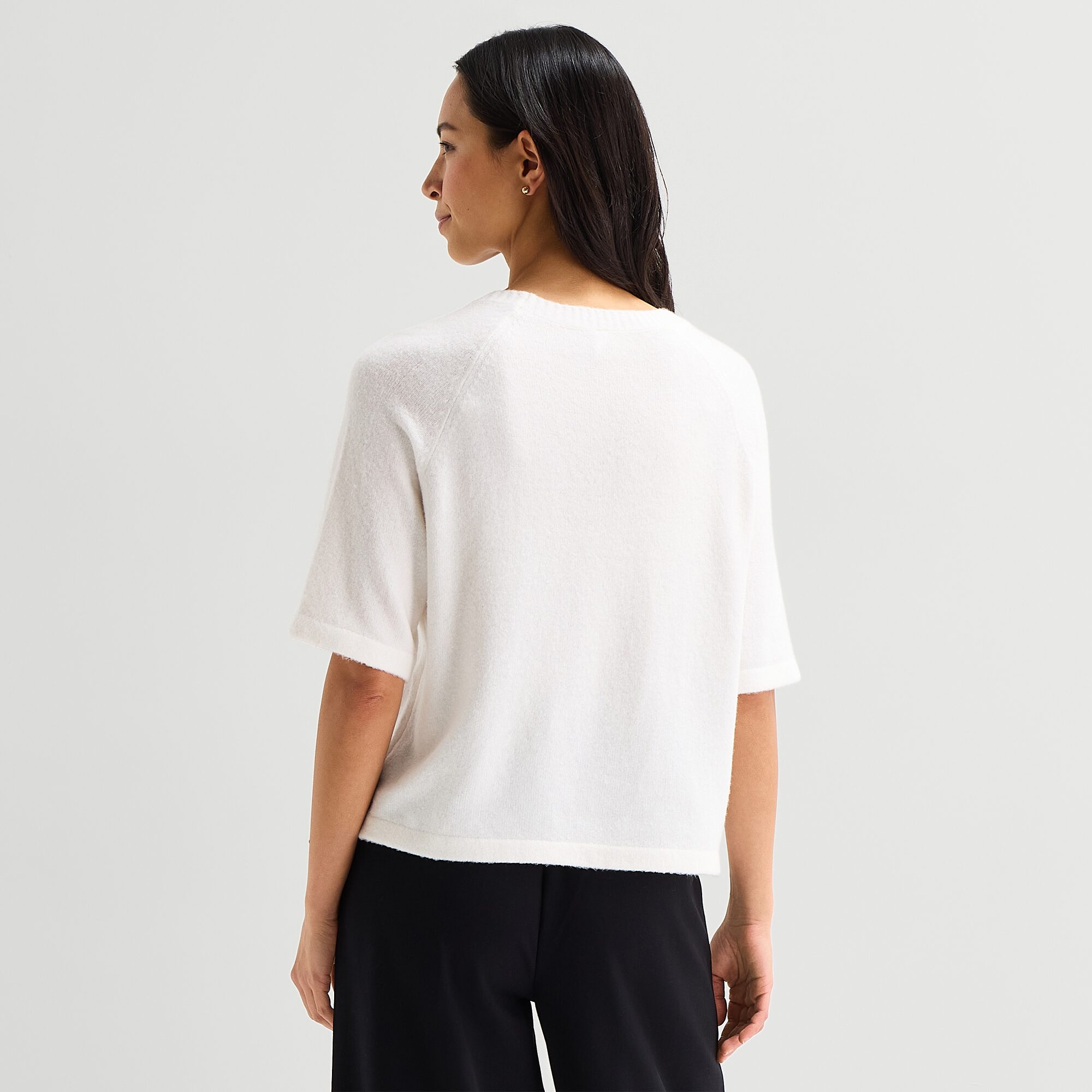 Stylus Womens Crew Neck Short Sleeve Pullover Sweater