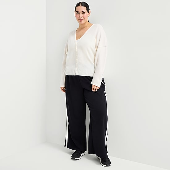 Stylus Womens V Neck Long Sleeve Button Plus Cardigan