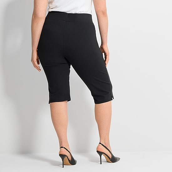 Ashley Graham Womens Plus Ponte Capri Pant