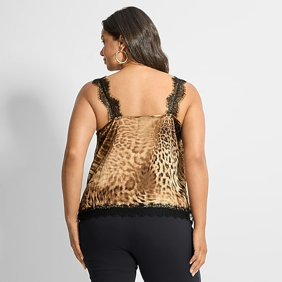 LACE TRIMMED TUNIC TANK