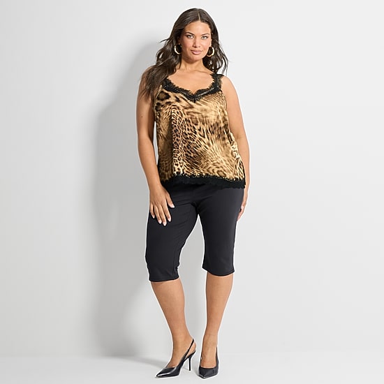 LACE TRIMMED TUNIC TANK